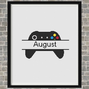 Cross stitch pattern with a controller and name of your choosing