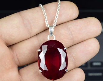 29x22mm Natural Red Ruby Pendant, Large Oval, Red , Ruby, One of a Kind, As Seen in Image, Only One Available, Gemstone Pendant Loose Gems