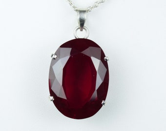 29x22mm Natural Red Ruby Pendant, Large Oval, Red , Ruby, One of a Kind, As Seen in Image, Only One Available, Gemstone Pendant Loose Gems