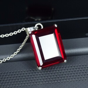 112 Ct Large Pendant Red Ruby Gemstone Pendant Ruby Pendant Emerald Gemstone 925 Sterling Silver Pendant July Birthstone Pendant