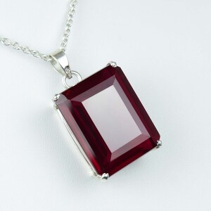 112 Ct Large Pendant Red Ruby Gemstone Pendant Ruby Pendant Emerald Gemstone 925 Sterling Silver Pendant July Birthstone Pendant