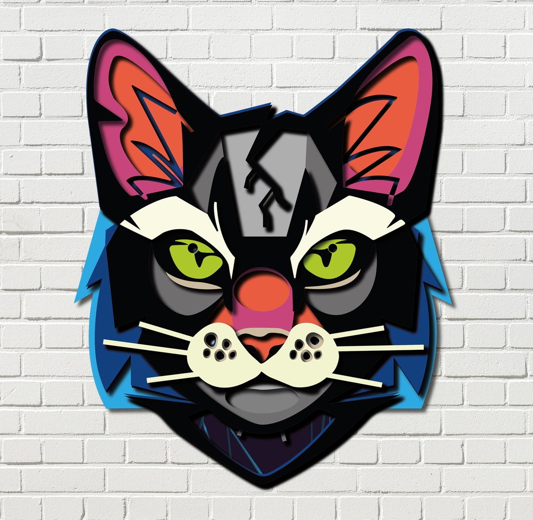 Cat 3D Layered SVG for Cardstock/ Cute Cat Multilayer/ SVG - Etsy