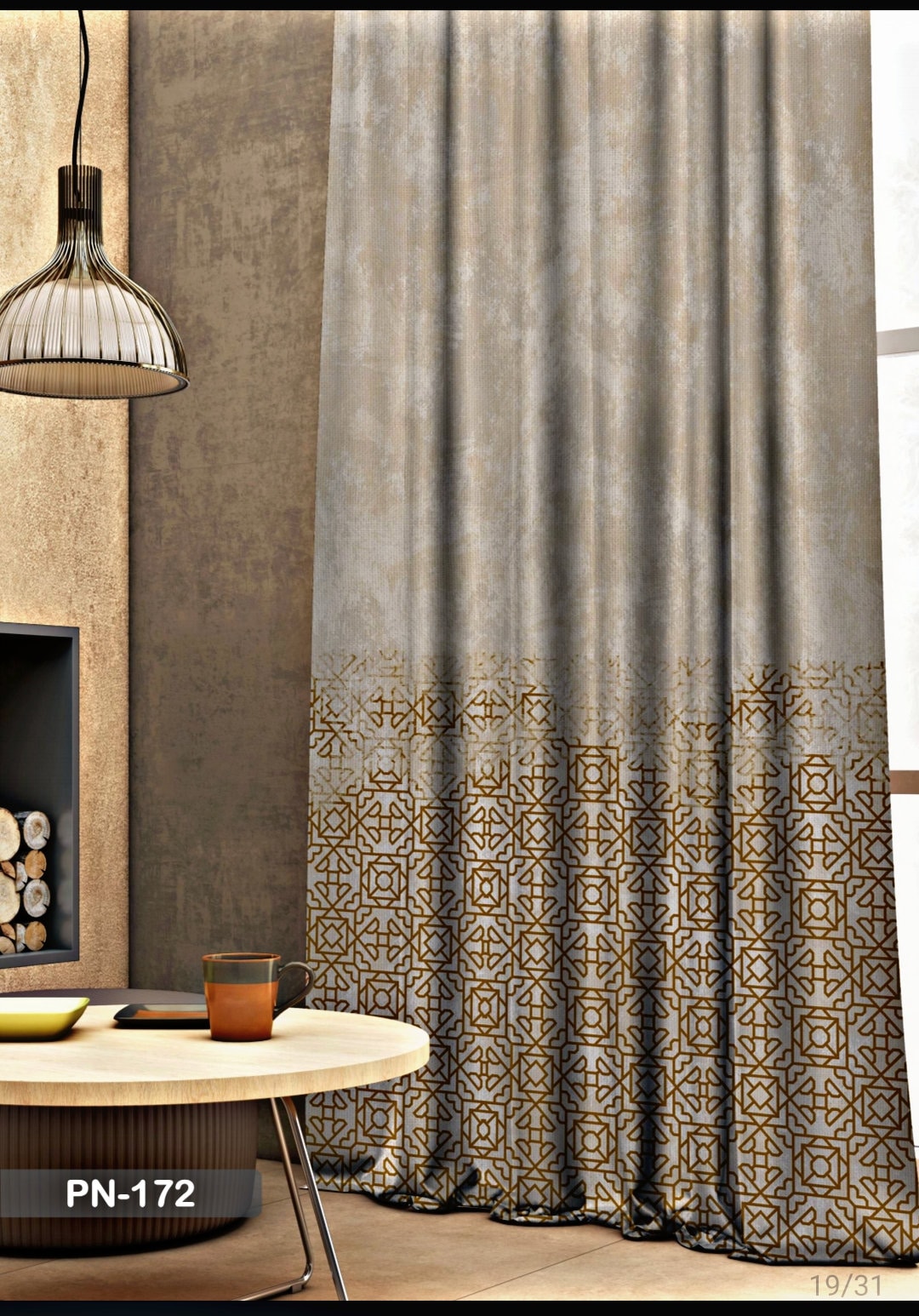 Customize Curtains Panel Abstract Patterned Fabric Luxury Bedroom Living  Room Gray Modern Extra Long Custom Size Drape Width 24 Inches 