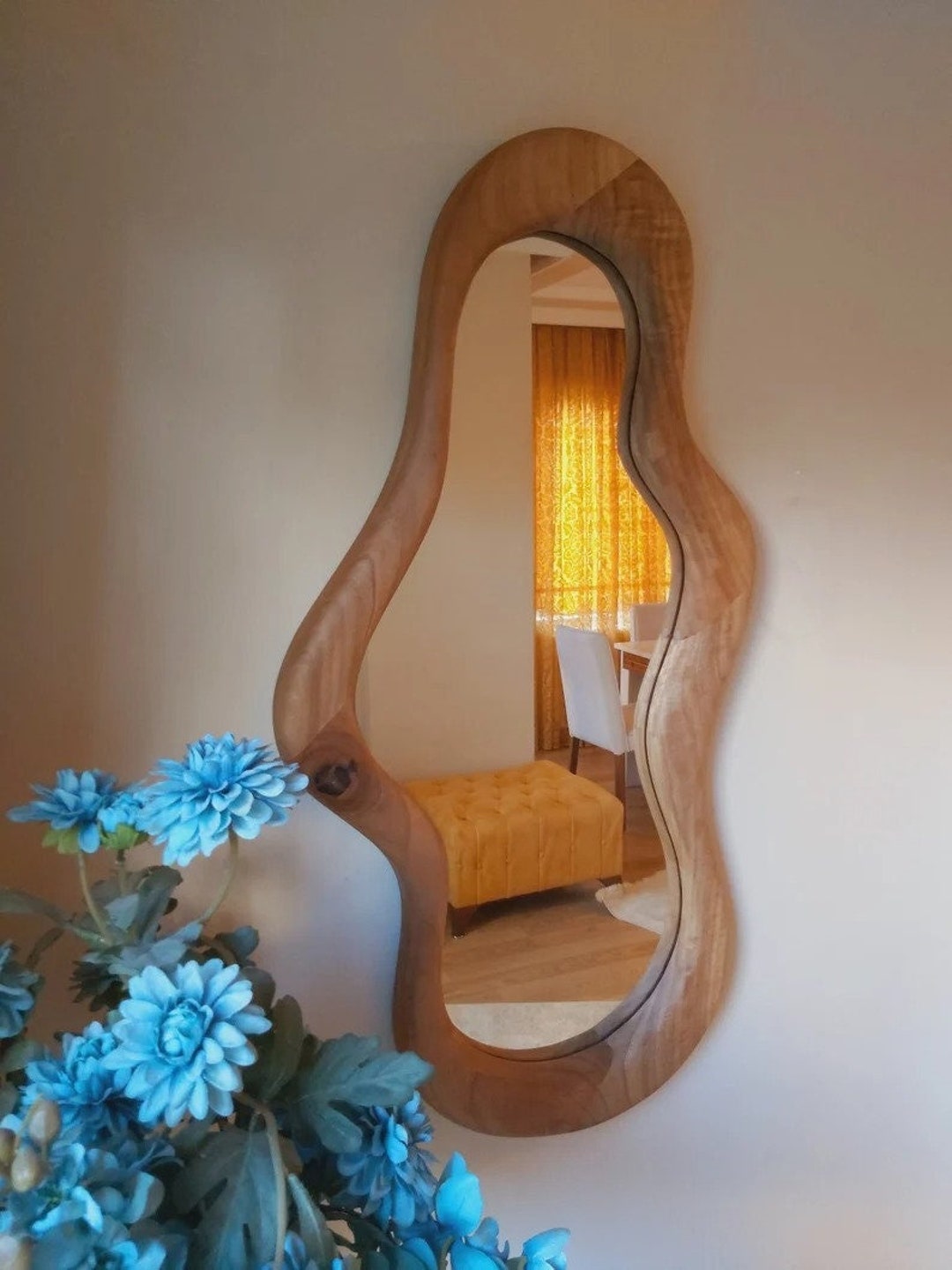 Natural Wooden Mirror Live Edge Decorative Mirrors, Wall Mirror Decor