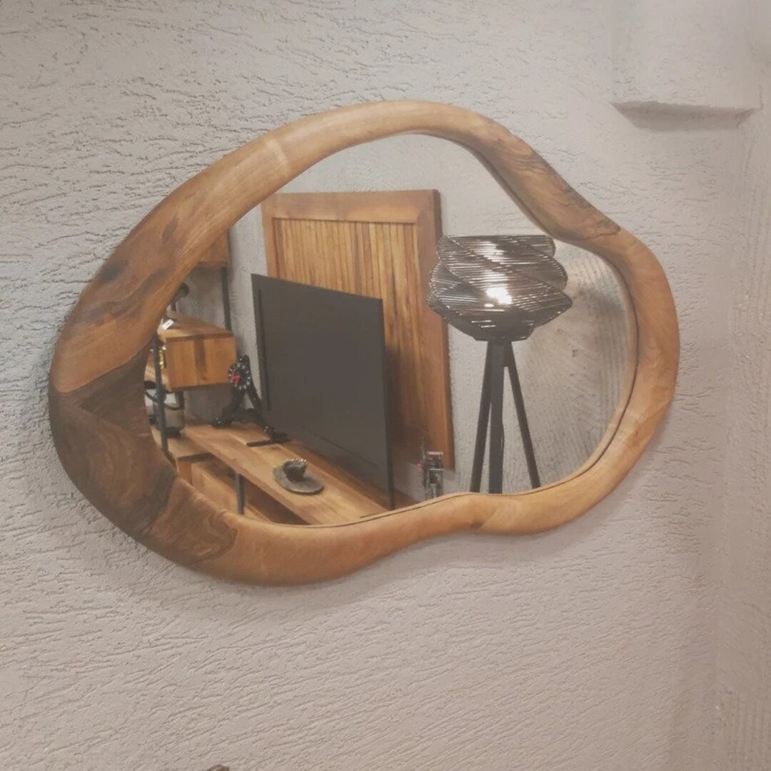 Natural Wooden Mirror Live Edge Decorative Mirrors, Wall Mirror Decor