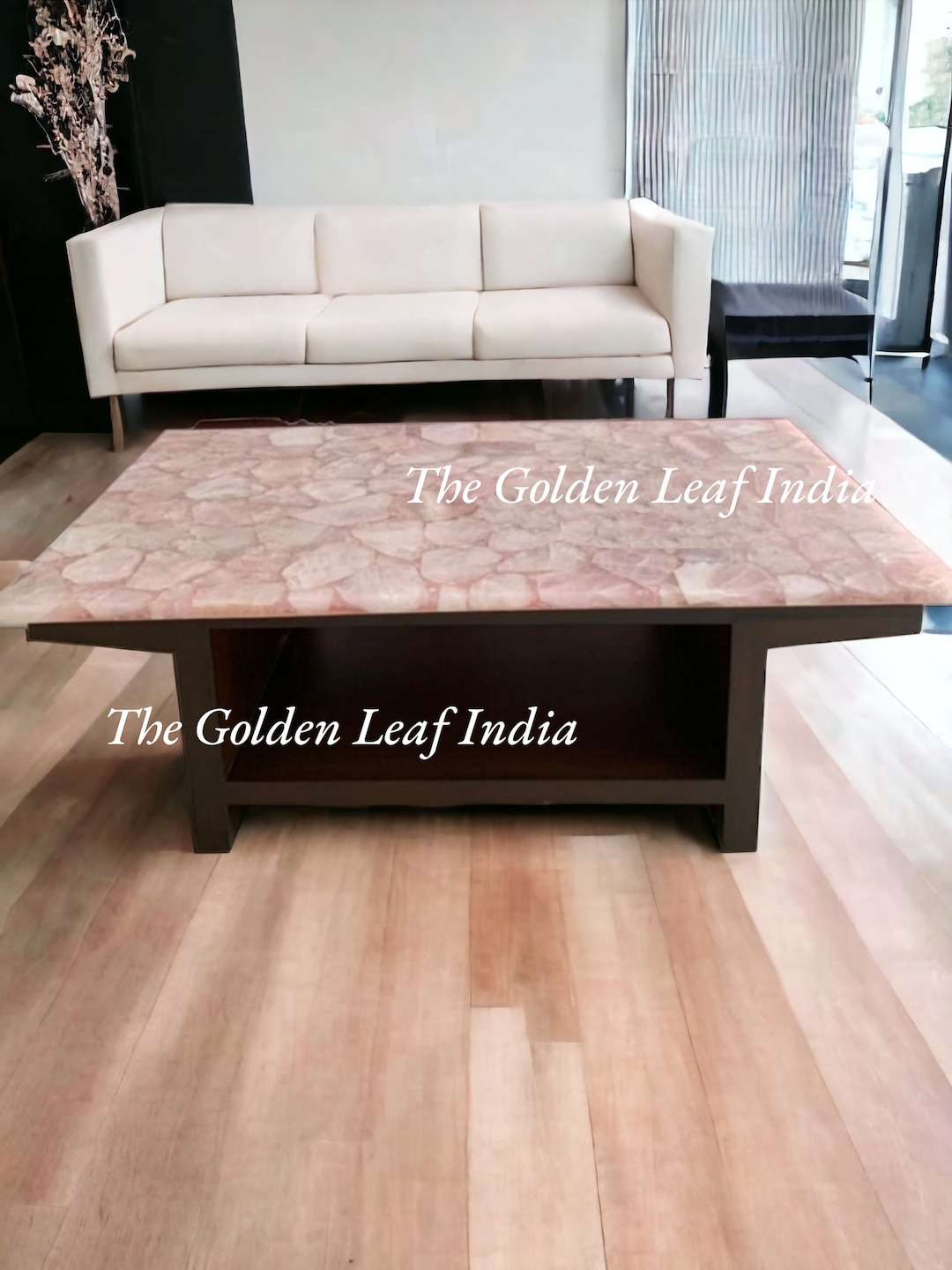 Buy Rose Quartz Stone Table Top Onyx Stone Table Gemstone Dining Table  Modern Furniture Agate Stone Table Salt Stone Table Handcraft