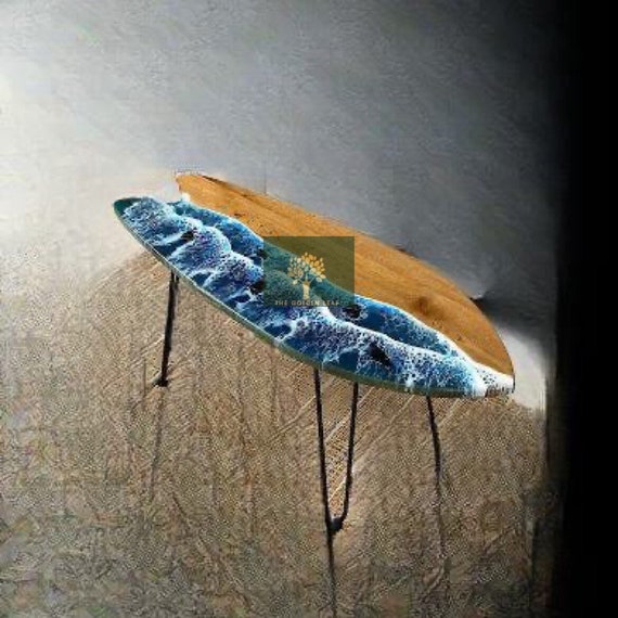 Surf Board Epoxy Resin Table Marine Decoration Wooden Surfboard