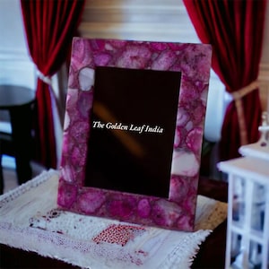 Pink Agate stone Picture Photo Frame 10 x 8&quot; for Home Decor, Gift