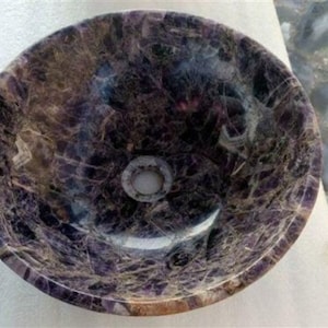 Amethyst Wash Basin / Agate Counter Top Sink / Wash Basin Kitchen & bathroom Sink Home Decor.
