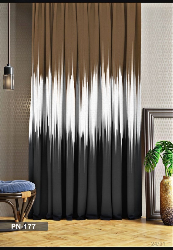 Customize Curtains Panel Patterned Fabric Luxury Bedroom Living Room Gray  Modern Extra Long Custom Size Drape Width 24 Inches 