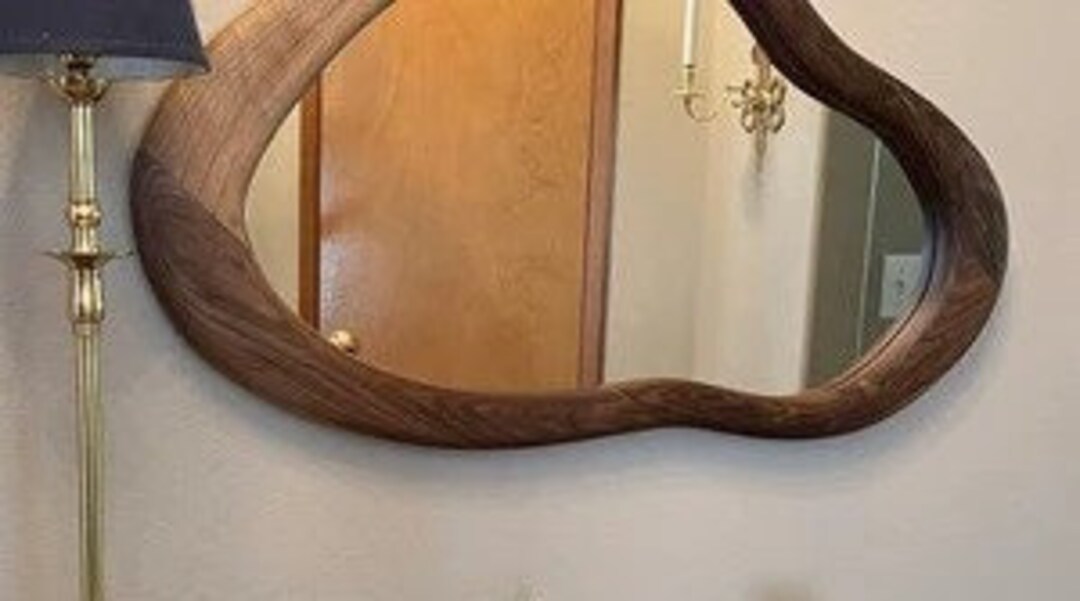 Natural Wooden Mirror Live Edge Decorative Mirrors, Wall Mirror Decor, Wood Frame Mirror, Rustic