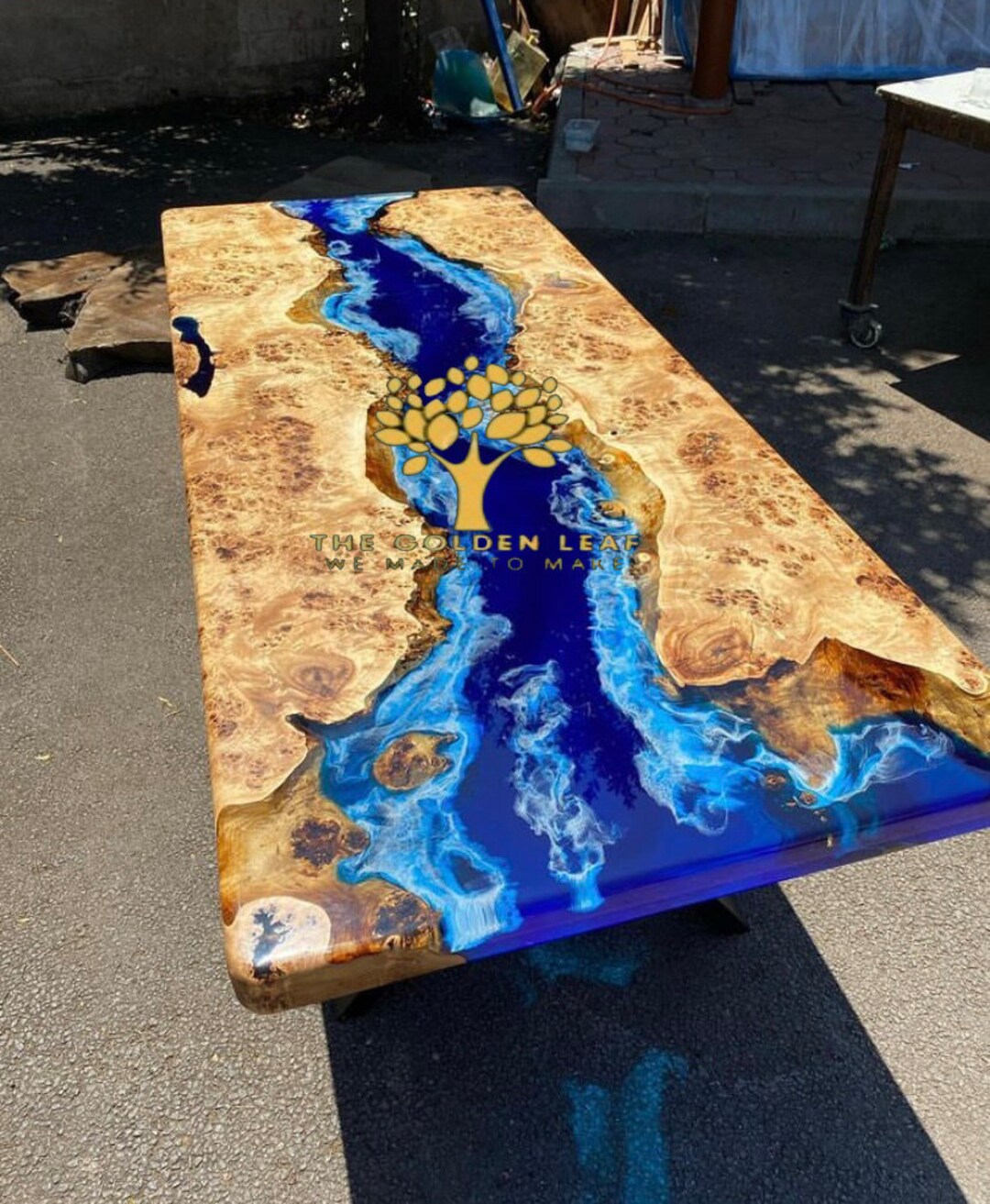 Blue Epoxy Resin Table Center Table Dining Table Top Epoxy Resin River Table Top Home Decor