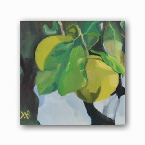 Wall Art, Ripening Grapefruit Original Oil Painting, Original Art, Home Gallery