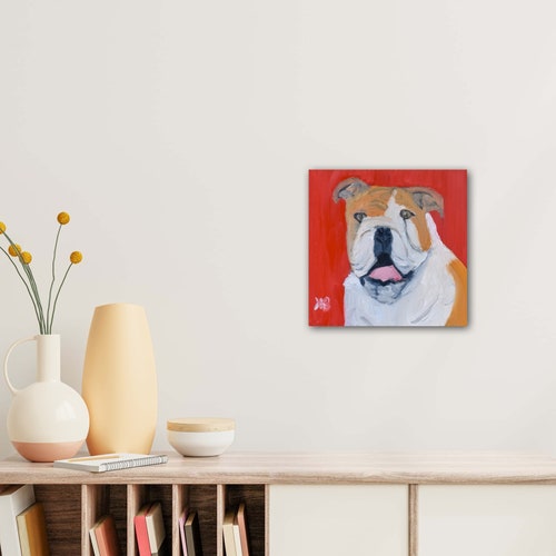 Bulldog shops Original Oil Painting, Wall Art, Home Gallery