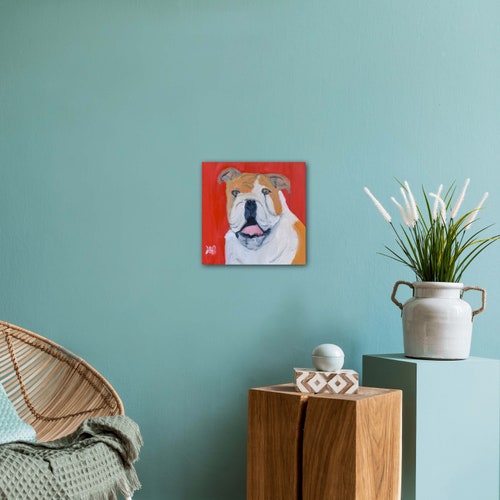 Bulldog shops Original Oil Painting, Wall Art, Home Gallery
