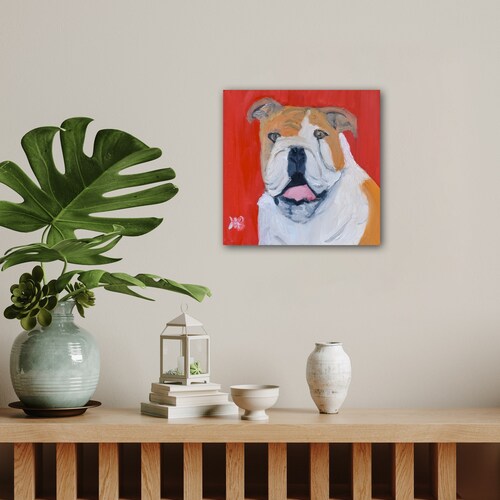 Bulldog shops Original Oil Painting, Wall Art, Home Gallery