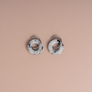 Recycled Hoop Earrings | Recycled Plastic Earrings | Handmade Upcycled Plastic Jewelry with Gold Accents