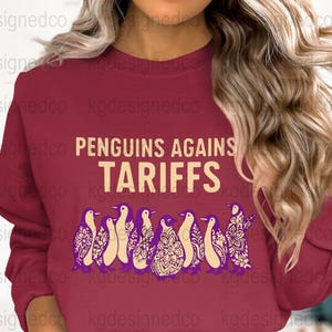 Pinguine gegen Zollgebühren T-Shirts, Sweatshirts, digitaler Download Png, Sublimationsdesign, DTF, anti-, lustiges Design, politischer Widerstand