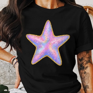 Glitter Star PNG Sublimation, Pastel Galaxy Star Clipart, Digital Star Art for T-Shirts, Cute Star PNG Gift for Teen Girls, Celestial Design
