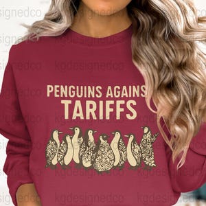 Pinguine Gegen Zollgebühren Design, T-Shirts, digitaler Download, Sweatshirts, Politischer Slogan, Sublimation Png, DTF, T-Shirt Png