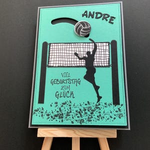 Volleyball Grußkarte zum Geburtstag,Personalisierbar,Kullerkarte