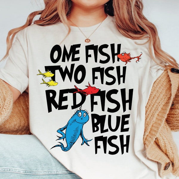 One Fish Two Fish Red Fish Blue Fish Png, Dr. Suess Png, Teacher life png, Read across America, Dr. Suess Day Png,Teacher png,Miss Thing Png