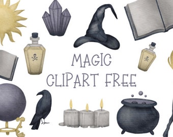 Magic Clipart Graphic, Magic Wizard School Movie Bundle, Esoteric, Mystical, Witchcraft, Occult, Wizard, Mystery, Wand