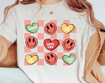 Valentines Conversation Hearts PNG, Valentines Groovy Retro Png, Valentines png, Valentines Sublimation designs, Retro Valentines, png