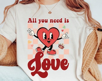 All You Need Is Love Png, Valentines Day Png, Retro Valentine Png, Valentine Png, Valentine Shirt Png, Funny Valentine Png, Groovy Valentine