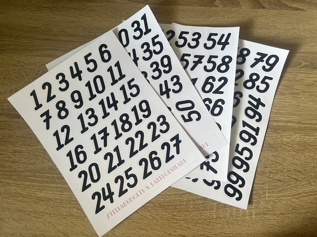 1100 Number Stickers 100 Envelope Challenge Etsy