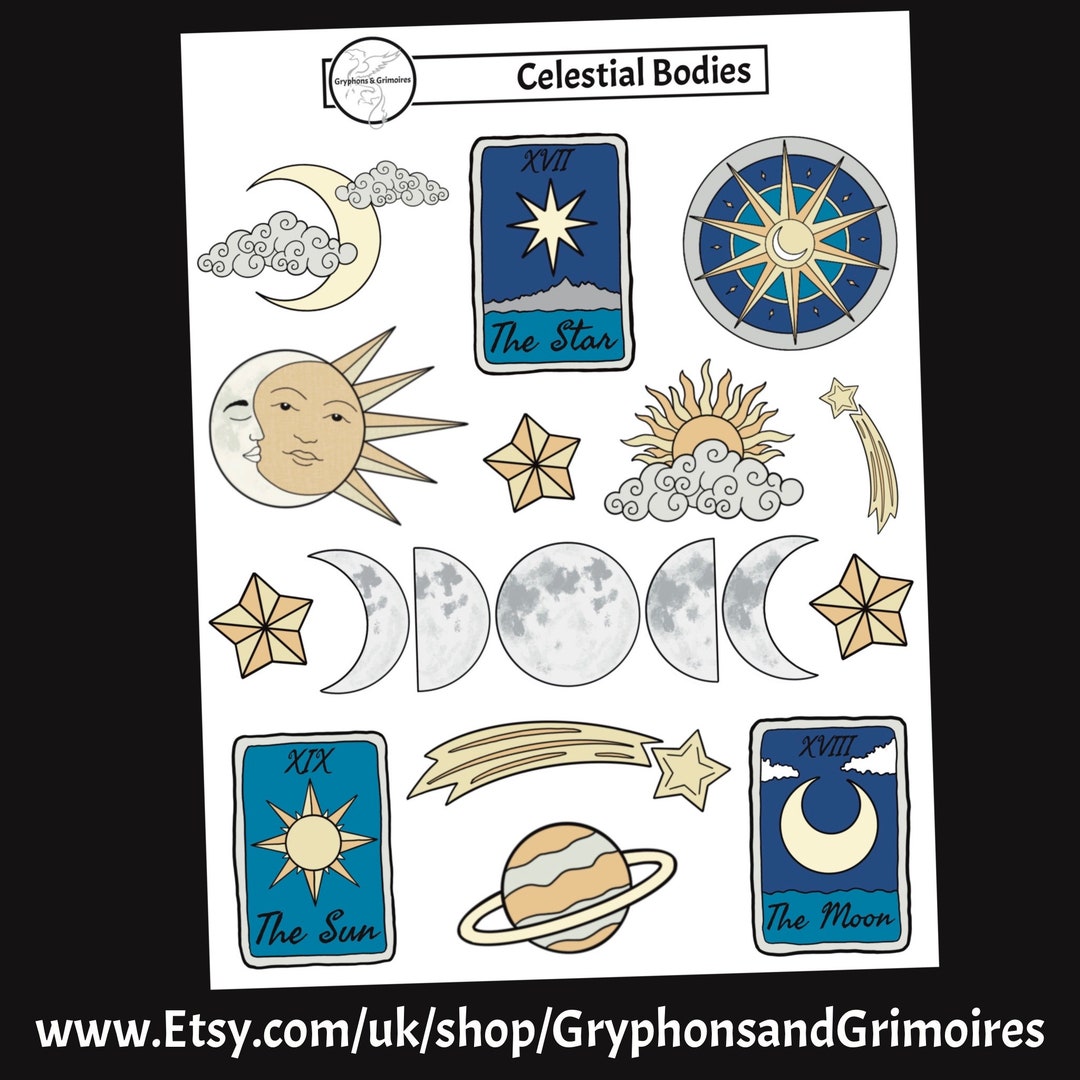 Celestial Themed Stickers - Etsy