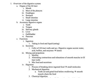 Notas sobre el sistema digestivo