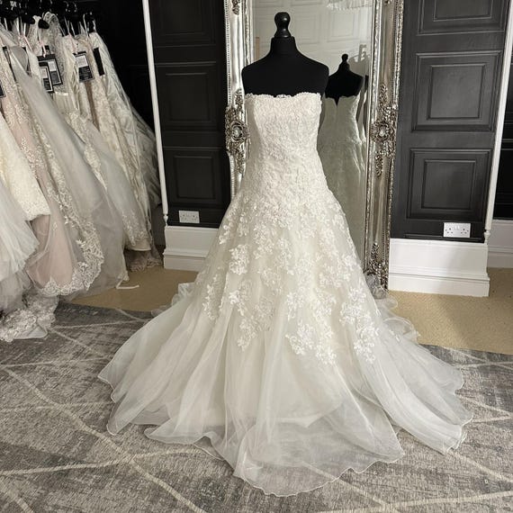 chinese dress ladies Davinci Bridal 50894 Size 8 Ivory/Nude Beaded Lace Mermaid Wedding Dress Long Sleeve Sheer Backless main image 1