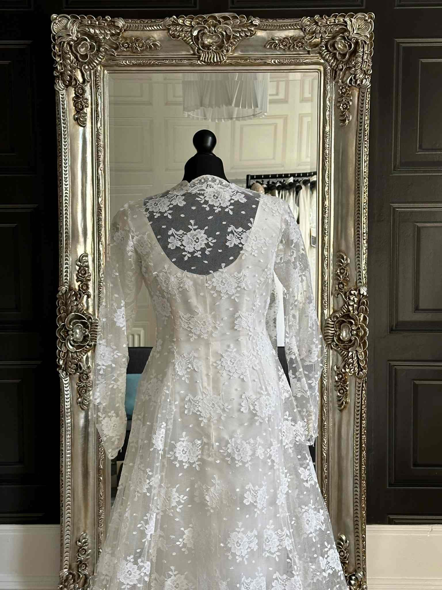 1960s True Vintage Wedding Dress & Lace Coat - Empire Line