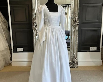 True Vintage Laura Ashley Wedding Dress • 1980s Moire Taffeta Gown