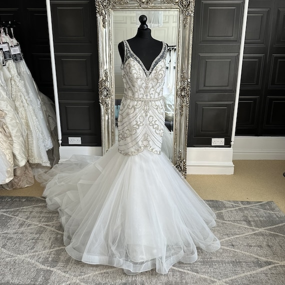 wedding dresses with open back mermaid Illusion Back Mermaid Wedding Dresses with Lace Bodice – loveangeldress