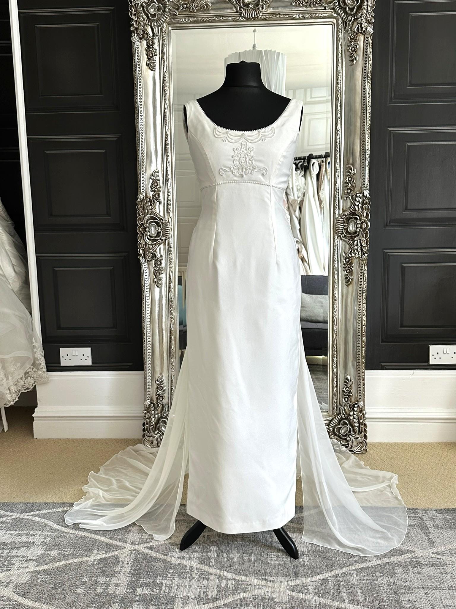 Vintage Beaded Empire Waist Wedding Dress