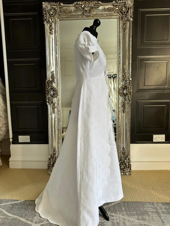 pink polka dot wedding dress Polka Dots Ball Gown Sweetheart Detachable Puff Sleeves Wedding Dress, MW1100