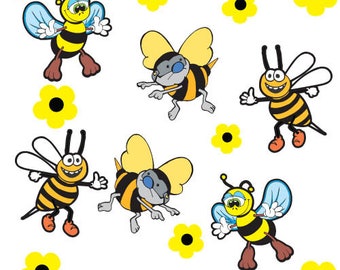 Fun Bumble Bee Stickers - Car, Laptop, Kitchen, Home etc