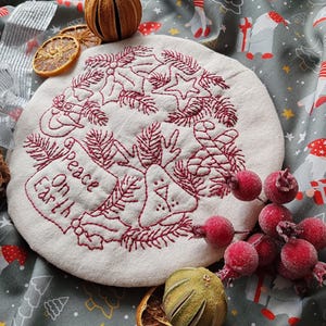Peace On Earth Christmas Candlemat Primitive PDF Pattern Instant Download