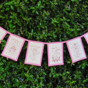 Christmas Banner Primitive Stitchery PDF E-Pattern