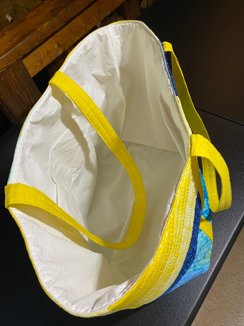 Quilted Large Tote Bag Handmade in Vermont 3 Pockets Etsy