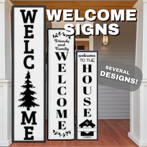 Welcome Signs for Front Porch - Personalized Wooden Porch Decor in Multiple Sizes