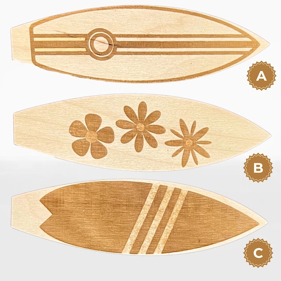 Mini Wooden Surfboards Unfinished Wood 5 X 1.5 Handmade