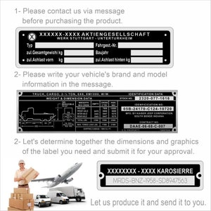 Metal identification tags, chassis number tag, trailer number tag, engine number tag and vehicle identification plate, vin tag, vin plate image 3