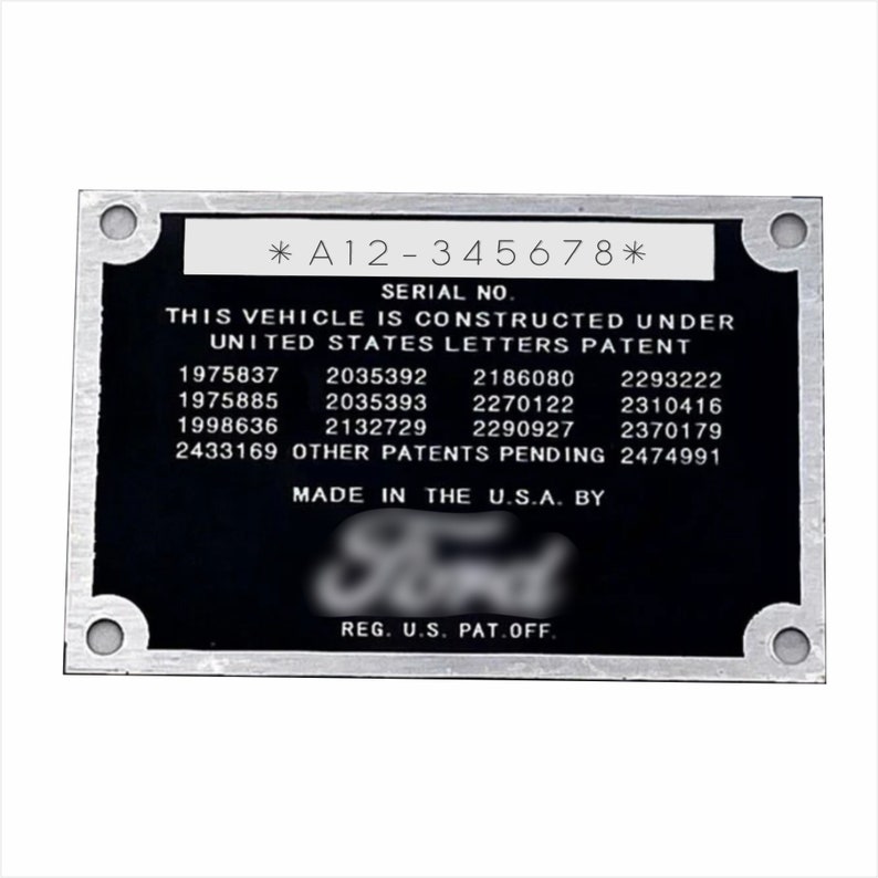 Metal identification tags, chassis number tag, trailer number tag, engine number tag and vehicle identification plate, vin tag, vin plate image 9