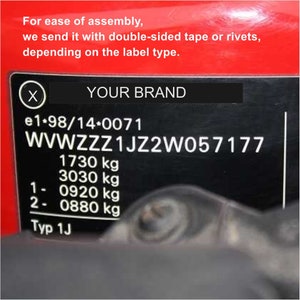 Metal identification tags, chassis number tag, trailer number tag, engine number tag and vehicle identification plate, vin tag, vin plate image 5