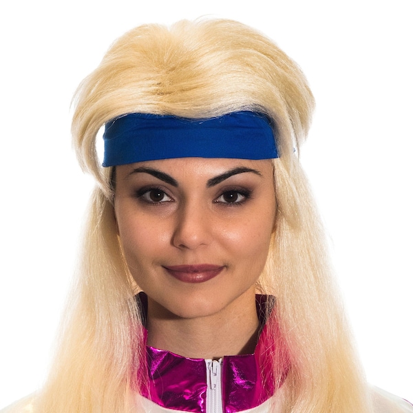 Aerobics Wig Women with Headband, Carnival Carnival Theme Party 80s 90s Costume Outfit Accessories