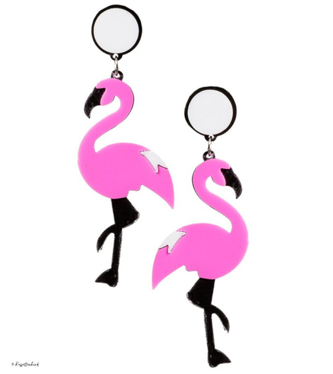 Flamingo Earrings 80s & 90s Theme Party Costume Outfit Etsy