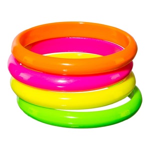 4x bracelet neon orange pink yellow green - 80s 90s theme party costume outfit accessories & accessories